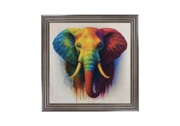 Multicolour Tilly Elephant Framed Picture - Multicoloured