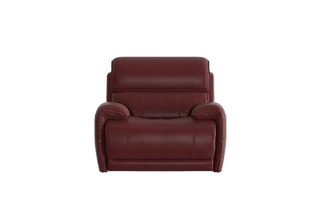 World of Leather - Link NC Leather Power Recliner Armchair with Power Headrest - NC Deep Red
