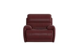 World of Leather - Link NC Leather Power Recliner Armchair with Power Headrest - NC Deep Red