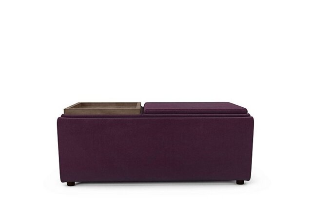 The Lounge Co. - Bronwyn Storage Bench Tray Stool - Frosted Grape Vot