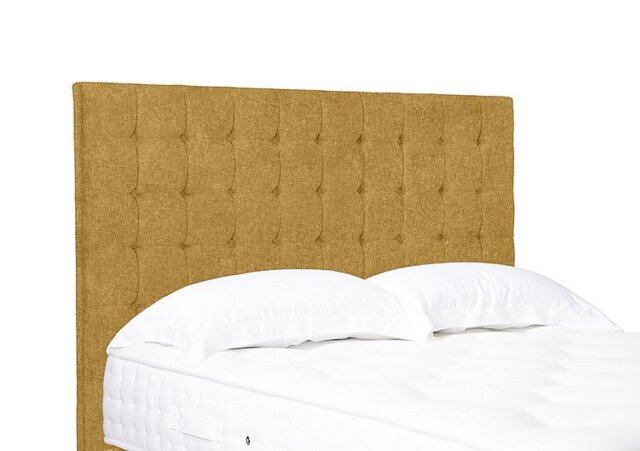 Artisan Collection Dot Medium Floor Standing Headboard - Single - Tweed Mustard