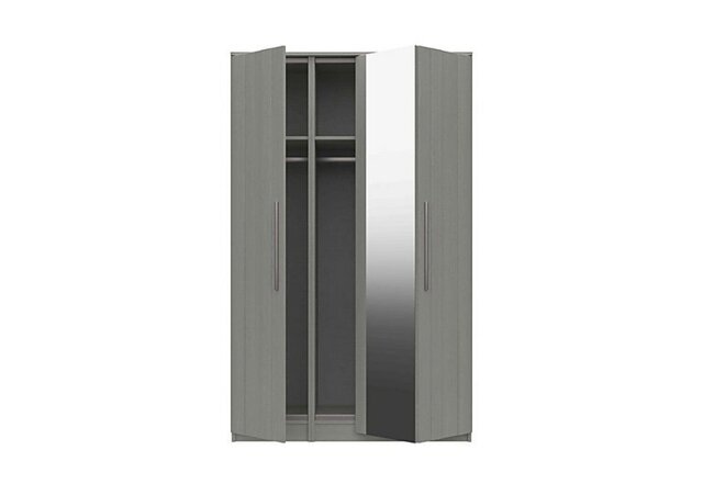 London Bedrooms - Victoria 3 Door Bifold Wardrobe with Mirror - Light Grey