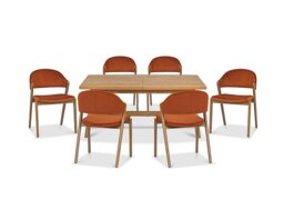 Stratford Small Extending Dining Table with 6 Fabric Chairs