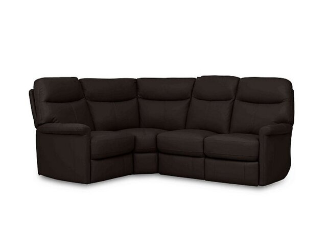 World of Leather - Compact Collection Lille Leather Left Hand Facing Corner Sofa - Dark Chocolate - Sofas and Armchairs