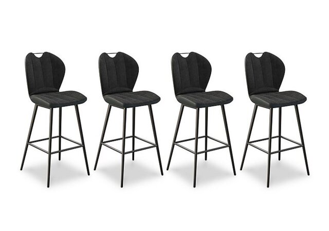 Raul Set of 4 Bar Stools - Anthracite