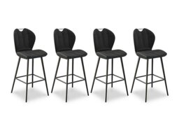 Raul Set of 4 Bar Stools - Anthracite