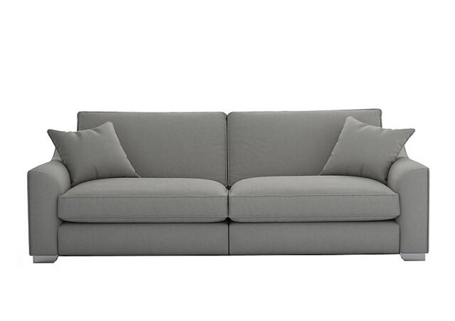 The Lounge Co. - Isobel 4 Seater Fabric Sofa - Earl Grey with Chrome Feet