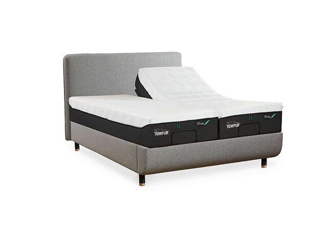 TEMPUR - Arc Adjustable Disc Bed Frame with Form Headboard - King Size - Matt Black