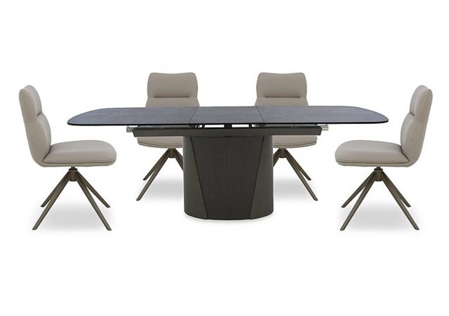 Icon Bronze Extending Dining Table and 4 Diva Chairs with Bronze legs - 180-cm