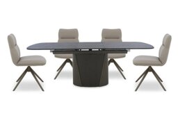 Icon Bronze Extending Dining Table and 4 Diva Chairs with Bronze legs - 180-cm