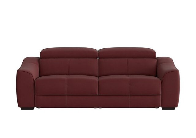 World of Leather - Elixir 3 Seater NC Leather Power Recliner Sofa - NC Deep Red