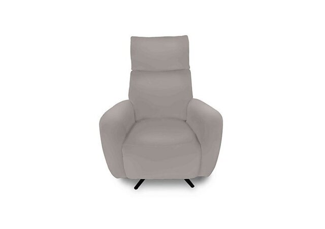 World of Leather - Designer Chair Collection Granada Leather Power Recliner Swivel Chair with Massage Feature - Silver Grey