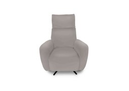 World of Leather - Designer Chair Collection Granada Leather Power Recliner Swivel Chair with Massage Feature - Silver Grey