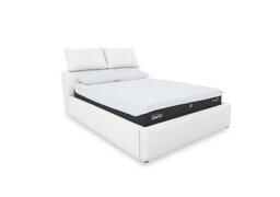World of Leather - Tyrell NC Leather Manual Ottoman Bed Frame - Super King - NC Star White - Bedroom Furniture