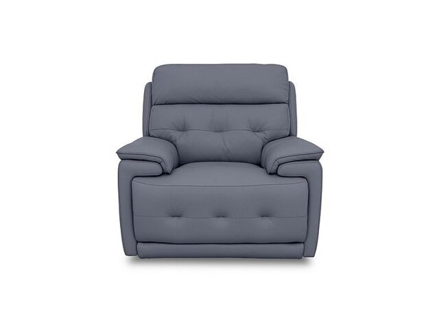 World of Leather - Brescia Leather Chair with Power Recliner - BV Ocean Blue