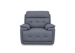 World of Leather - Brescia Leather Chair with Power Recliner - BV Ocean Blue