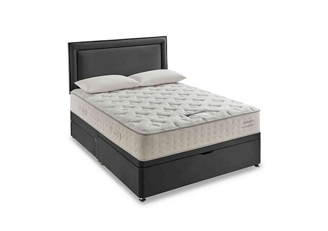 Silentnight - Revitalise Ortho 1400 Half Ottoman Divan Set with 2 Drawers - Double - Smooth Velvet Charcoal