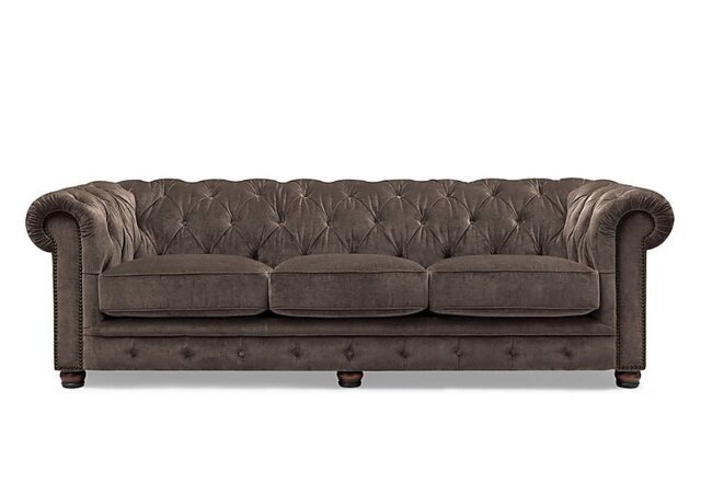 At The Helm - Shackleton 4 Seater Fabric Chesterfield Sofa - Brindle