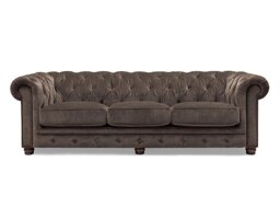 At The Helm - Shackleton 4 Seater Fabric Chesterfield Sofa - Brindle