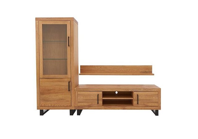 Bodahl - Terra Small Media Set with TV Unit, Small Left Hand Display Cabinet and 150cm Wall Shelf - Oil - Living Room Furniture - In Time for Christmas