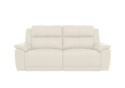Utah 3 Seater Leather Power Recliner Sofa - White