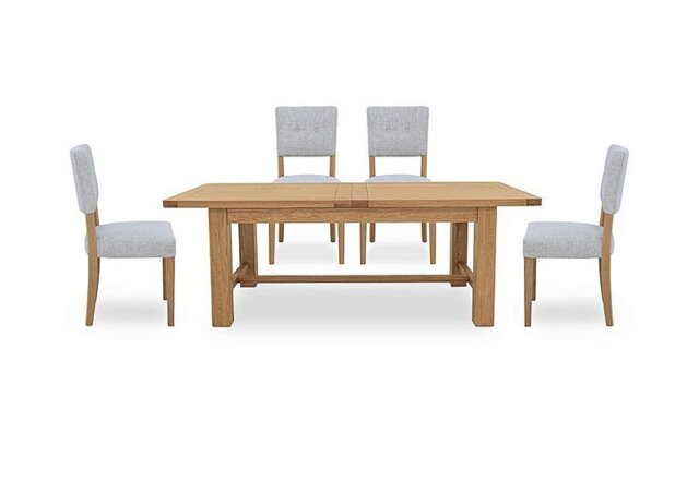 Furnitureland - Augusta Large Rectangular Extending Dining Table and 4 Open Back Upholstered Chairs