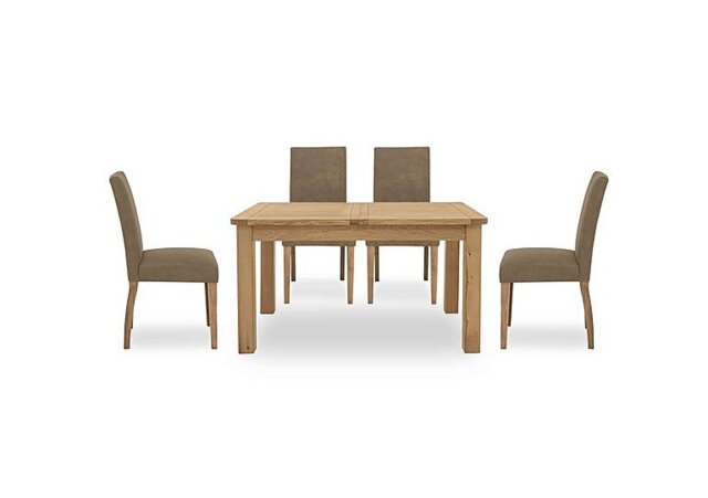 Furnitureland - Augusta Small Rectangular Extending Dining Table and 4 Cowboy Upholstered Chairs - Taupe