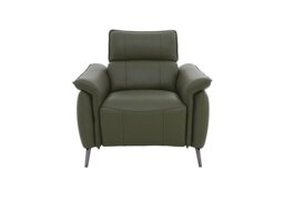 Jude Leather Power Recliner Chair with Power Headrest, Power Lumbar and Heated Seat - Oslo Pine
