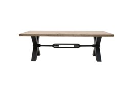 Bodahl - Terra Straight Edge Dining Table with Tension Bolt X-Leg - 220-cm - Vintage Grey