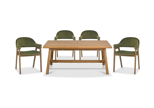 Stratford Small Extending Dining Table with 4 Fabric Dining Arm Chairs