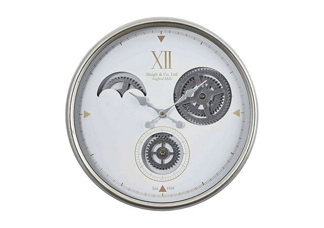 Lindley Cog Wall Clock - Silver