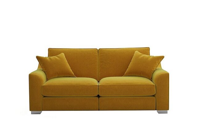 The Lounge Co. - Isobel 3 Seater Fabric Fibre Fill Sofa - Golden Spice with Chrome Feet