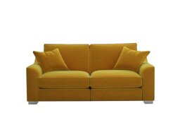 The Lounge Co. - Isobel 3 Seater Fabric Fibre Fill Sofa - Golden Spice with Chrome Feet