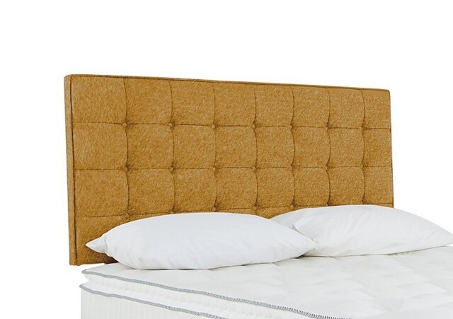 Sleepeezee - Bowmore Strutted Headboard - Super King - Tweed Mustard
