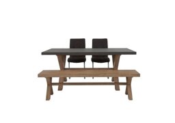 Fusion Large Table, 2 Chairs and Dining Bench Set