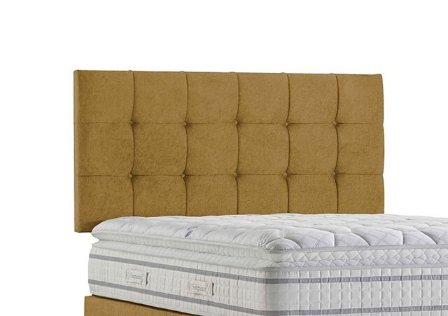 Sleepeezee - Apex Strutted Headboard - Double - Tweed Mustard