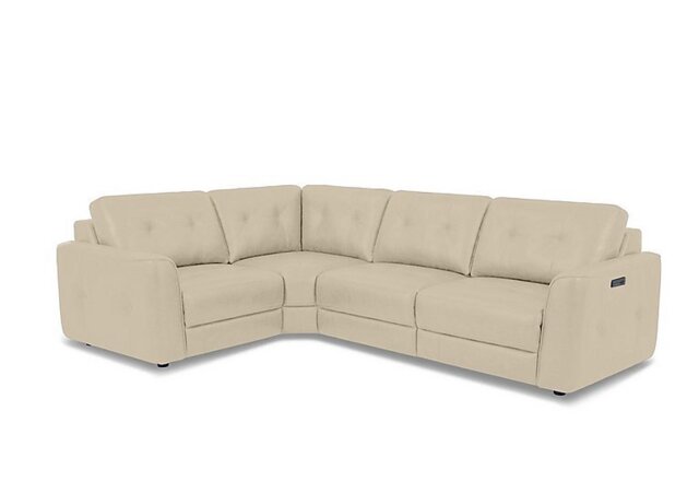 World of Leather - Drift Small Leather Power Glider Left Hand Facing Corner Sofa - BV Bisque - Sofas and Armchairs
