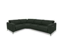 Ezra Leather Power Recliner Left Hand Facing Corner Sofa with Power Headrests - Oslo Pine
