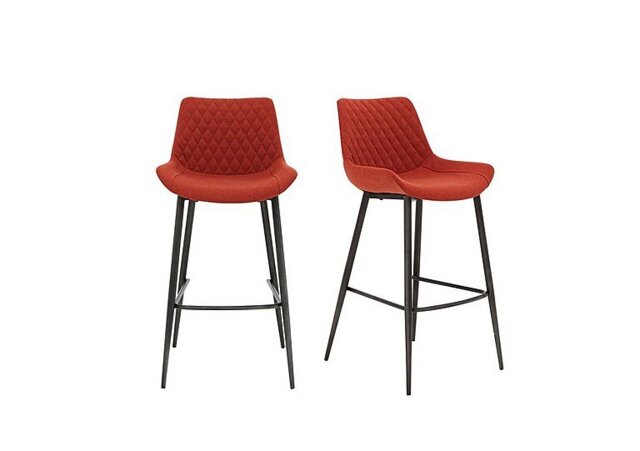 Rocket Pair of Bar Stools - Burnt Orange