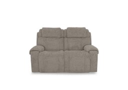 Hollywood Fabric 2 Seater Power Battery Recliner Sofa with Power Headrests, Bluetooth Speakers and Storage Arms - Silver