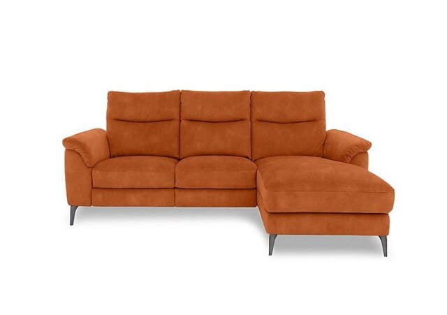 Morgan Fabric 3 Seater Power Recliner Sofa with Right Hand Facing Chaise End - Dexter Pumpkin - Sofas and Armchairs - In Time for Christmas