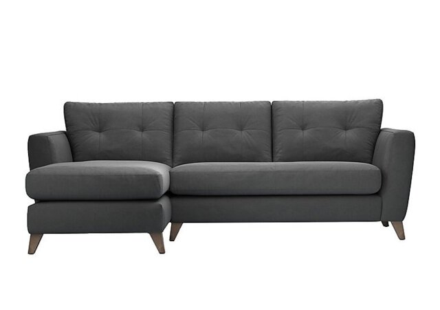 The Lounge Co. - Hermione Fabric Left Hand Facing Corner Sofa with Chaise End - Slate Shadow