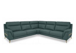 World of Leather - Eclipse Large Leather Corner Sofa - Lake Green