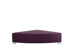 The Lounge Co. - Isobel Fabric Wedge Footstool - Frosted Grape with Chrome Feet