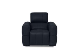 Cube Leather Power Recliner Chair with Power Headrest - Montana Navy