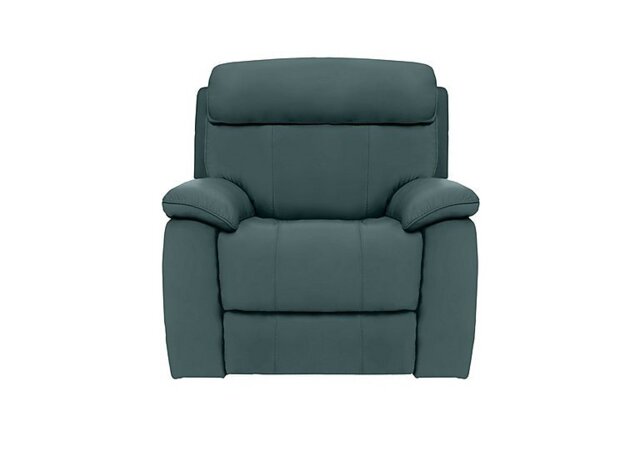 World of Leather - Moreno Leather Power Recliner Armchair with Power Headrest - BV Lake Green