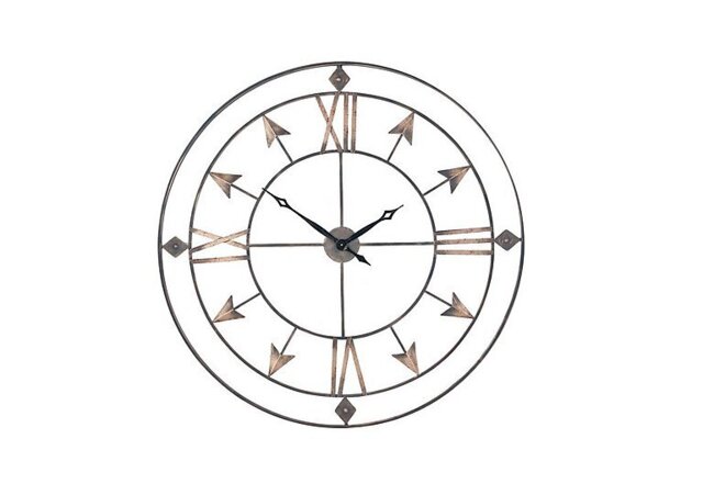 Large Antique Grey & Gold Wall Clock