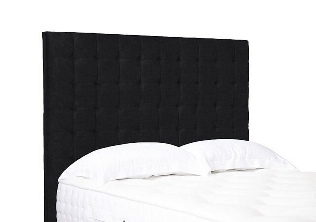 Artisan Collection Dot High Floor Standing Headboard - Small Double - Plush Ebony
