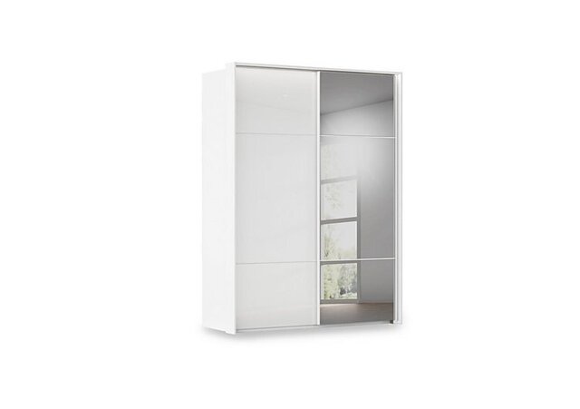 Rauch - Haven 170cm 2 Door Slider Wardrobe with 1 Glass Door, 1 Mirror Door and Lights