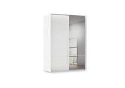 Rauch - Haven 170cm 2 Door Slider Wardrobe with 1 Glass Door, 1 Mirror Door and Lights